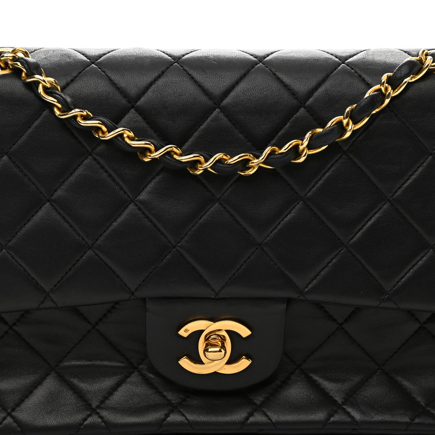 Chanel Lambskin Quilted Medium Double Flap Black 9 of 14