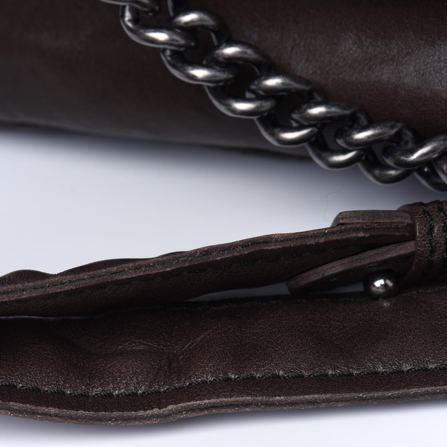 Chanel Calfskin Felt Sequin Embroidered Flap Shoulder Bag Brown 7 of 7