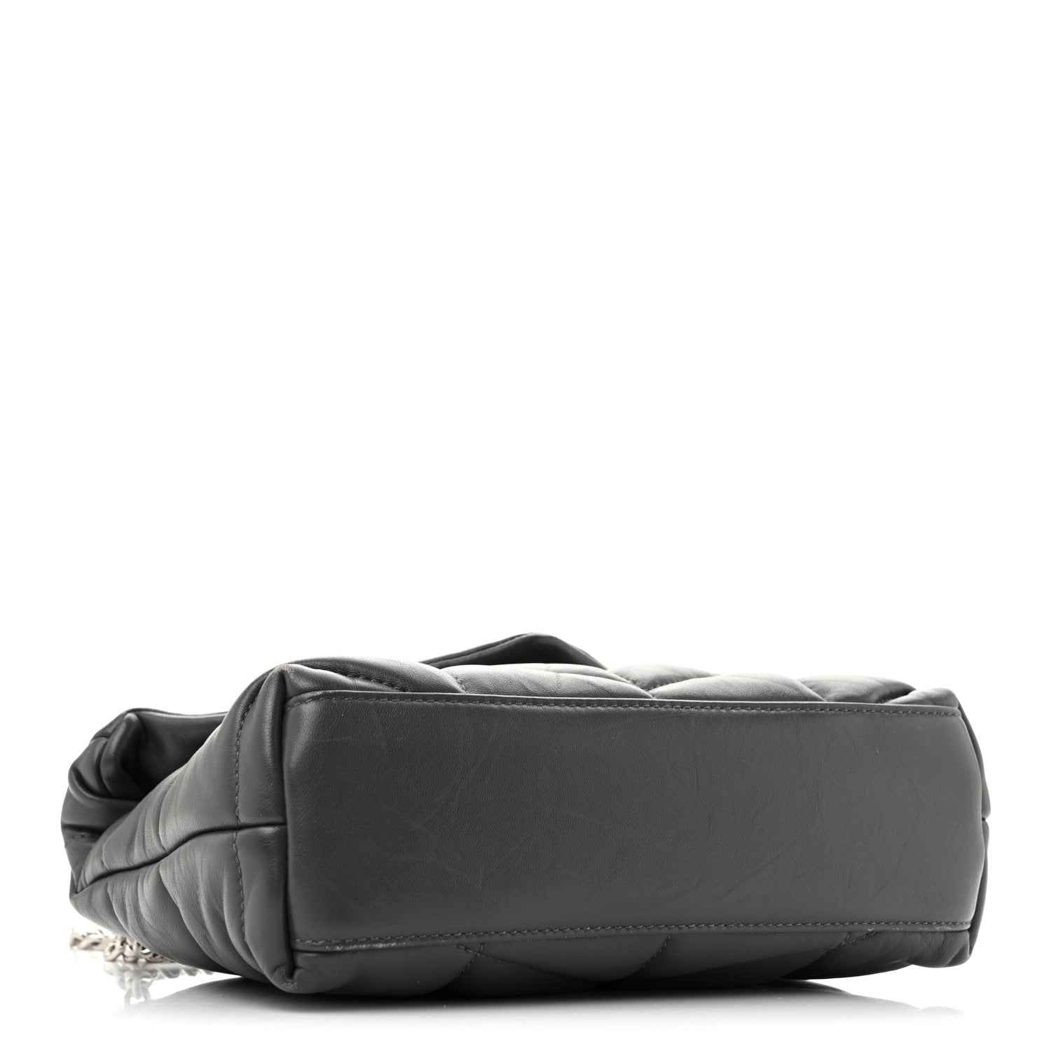 Saint Laurent Lambskin Quilted Toy Loulou Puffer Monogram Chain Satchel Fog 4 of 13