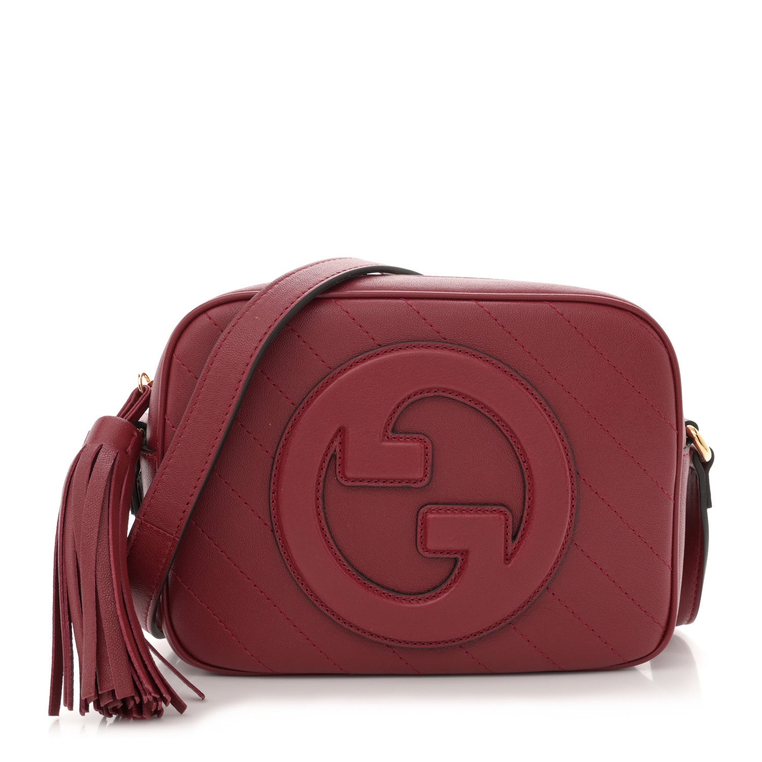Gucci Sakai Be Green Calfskin Diagonal Stitched Small Blondie Shoulder Bag Rosso 1 of 11