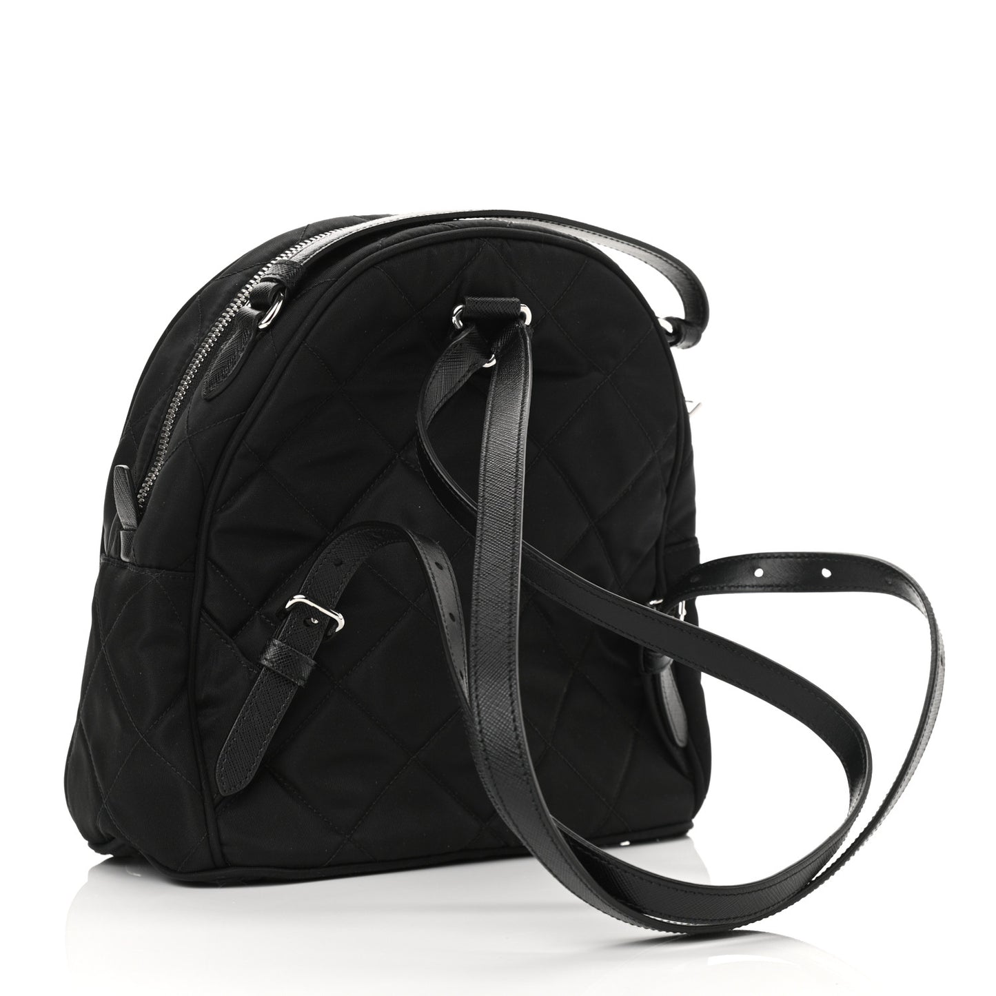 Nylon Tessuto Impuntu Quilted Backpack Black