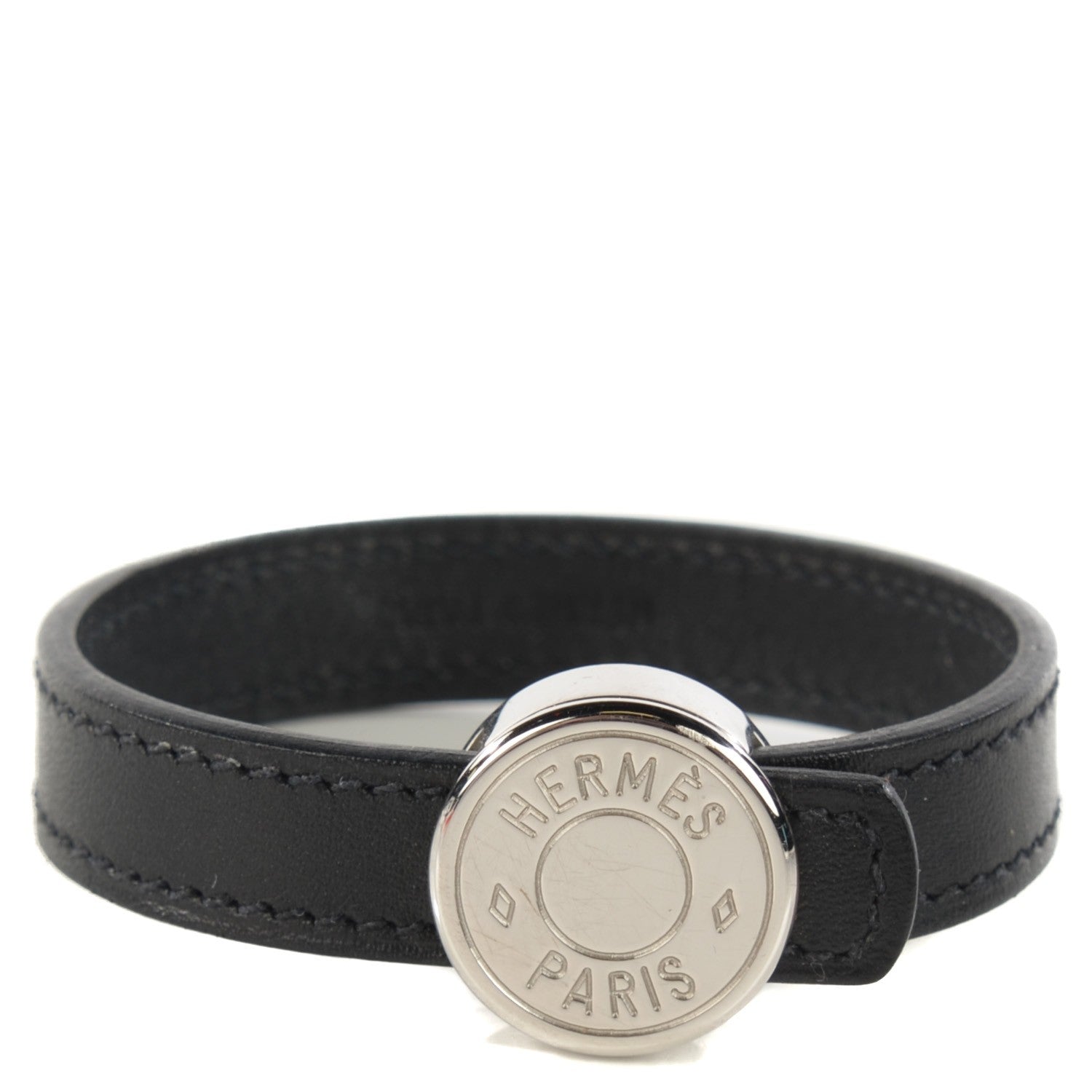 Hermes Tadelakt Chamonix Looping Interchangeable Simple Tour Bracelet M Black Violette 1 of 8