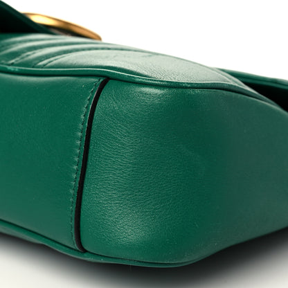 Gucci Calfskin Matelasse Medium GG Marmont Shoulder Bag Emerald Green 10 of 12