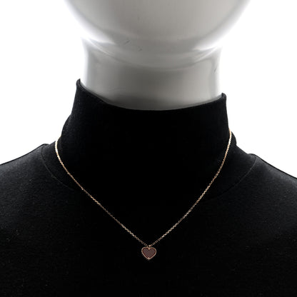 Van Cleef & Arpels 18k Rose Gold Carnelian Sweet Alhambra Heart Pendant Necklace 2 of 5