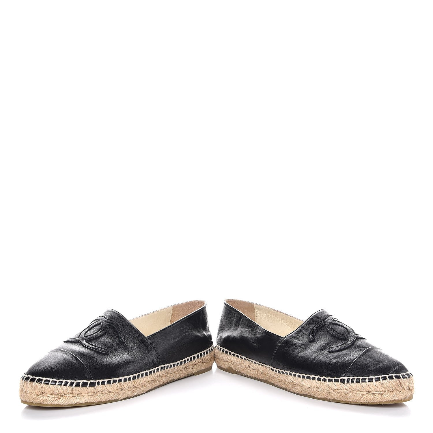 Chanel Lambskin CC Espadrilles 40 Black 5 of 12