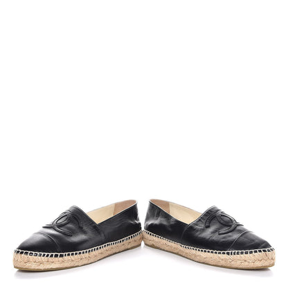 Chanel Lambskin CC Espadrilles 40 Black 5 of 12