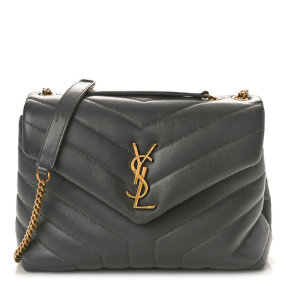 Saint Laurent Calfskin Y Quilted Monogram Small Loulou Chain Satchel Storm 1 of 11
