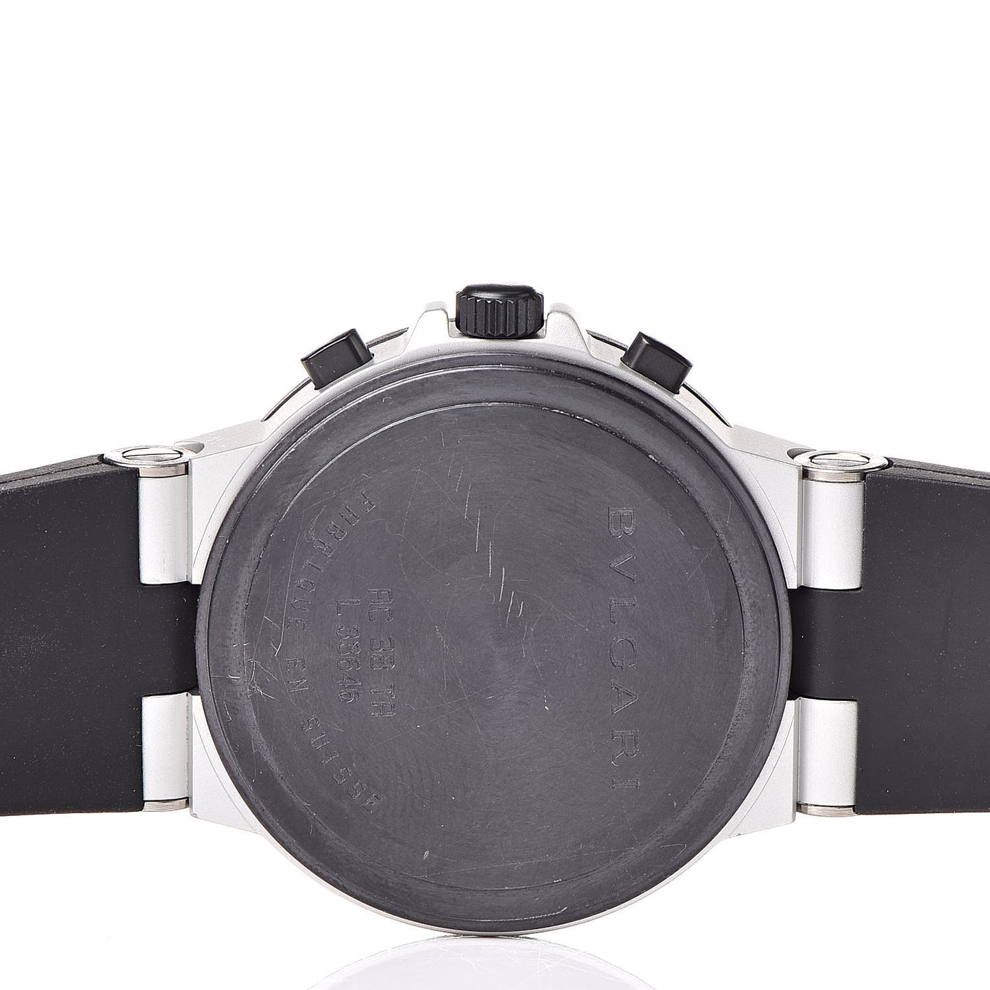 Aluminum Rubber 38mm Diagono Chronograph Automatic Watch Black