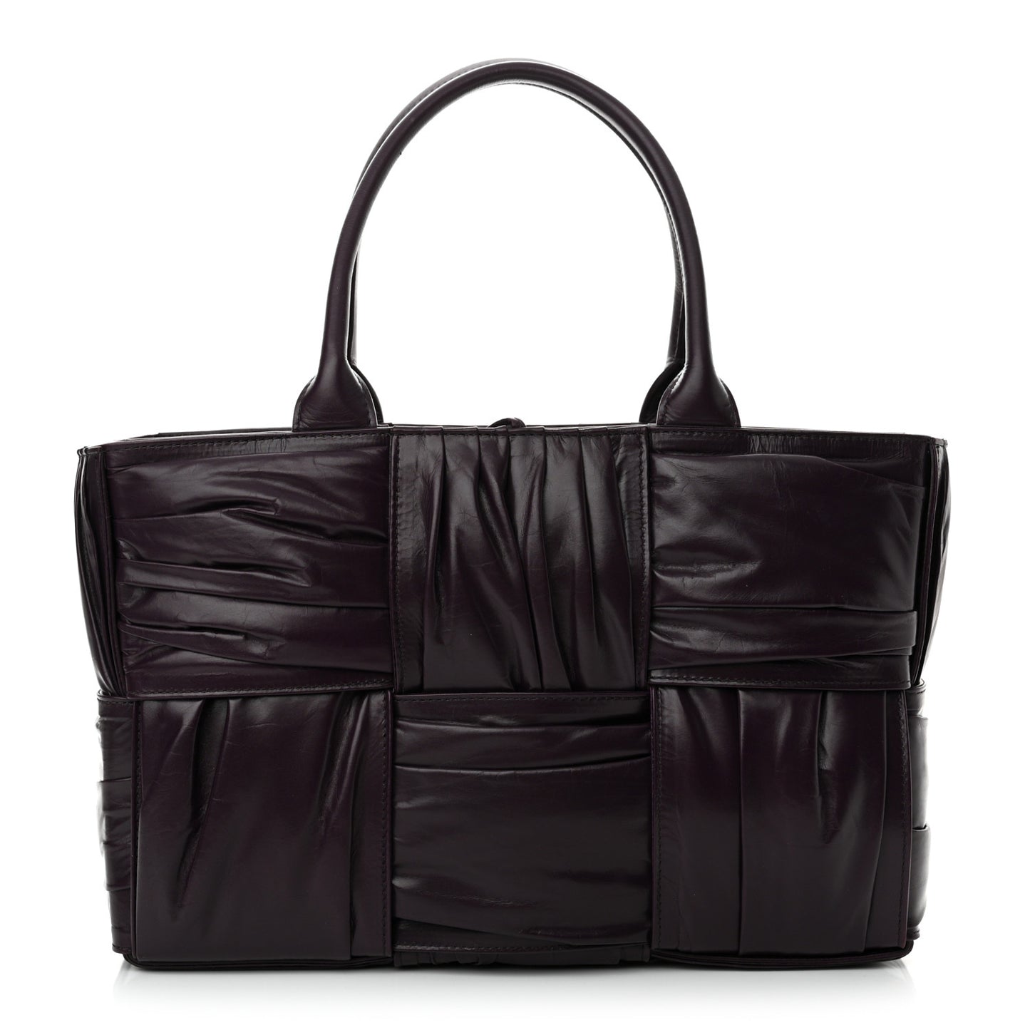 Foulard Intrecciato Pleated Medium Arco Tote Dark Mystic