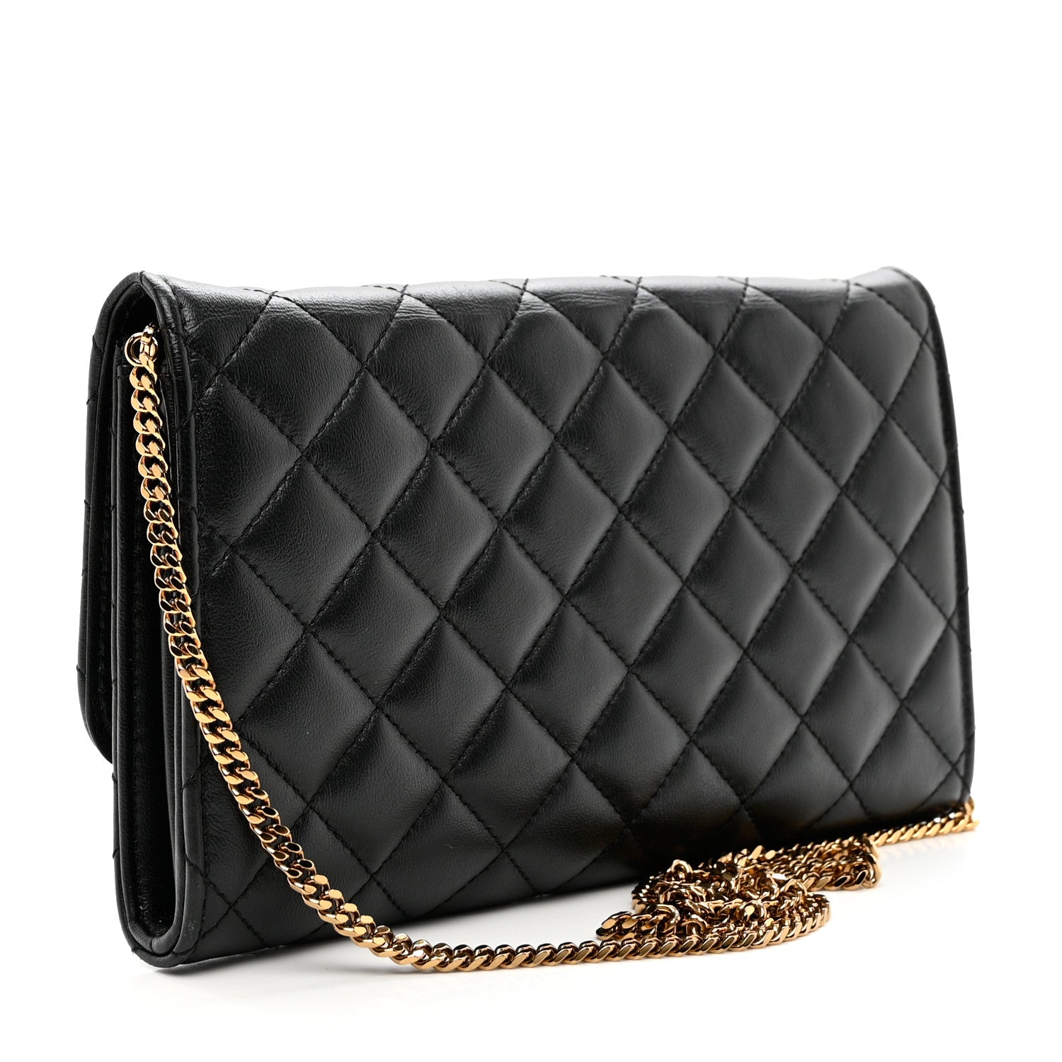Versace Lambskin Quilted Medusa Wallet On Chain Crossbody Black 4 of 8