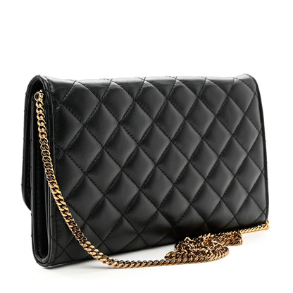 Versace Lambskin Quilted Medusa Wallet On Chain Crossbody Black 4 of 8