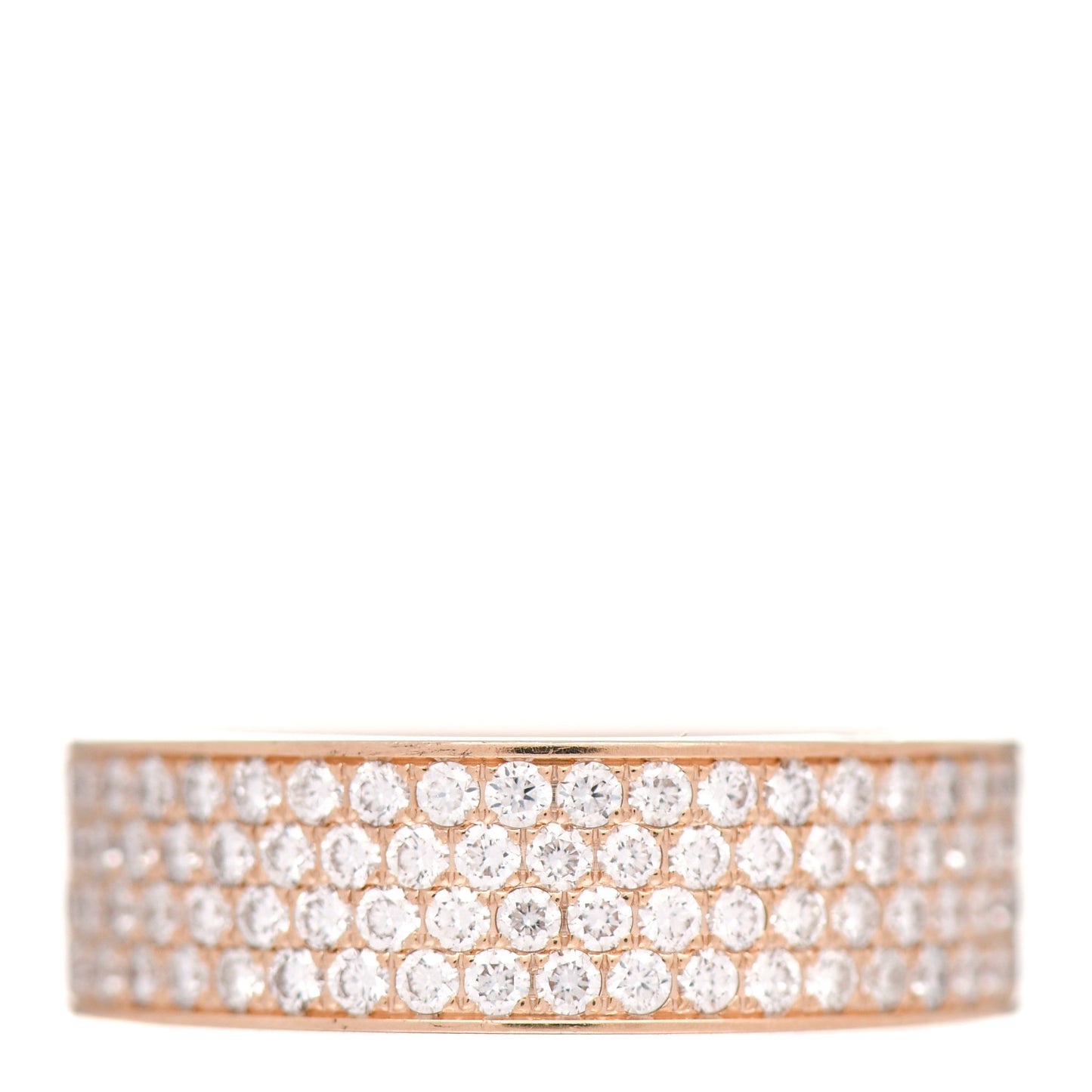 18K Rose Gold Diamond PM H D'Ancre Pave Ring 50 5.25