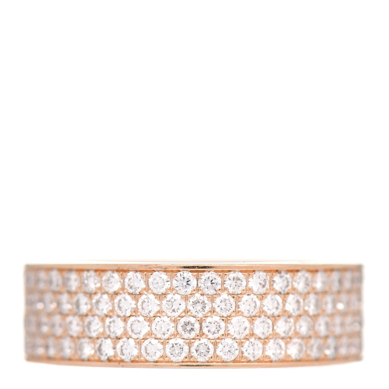 Hermes 18K Rose Gold Diamond PM H D'Ancre Pave Ring 50 5.25 3 of 5