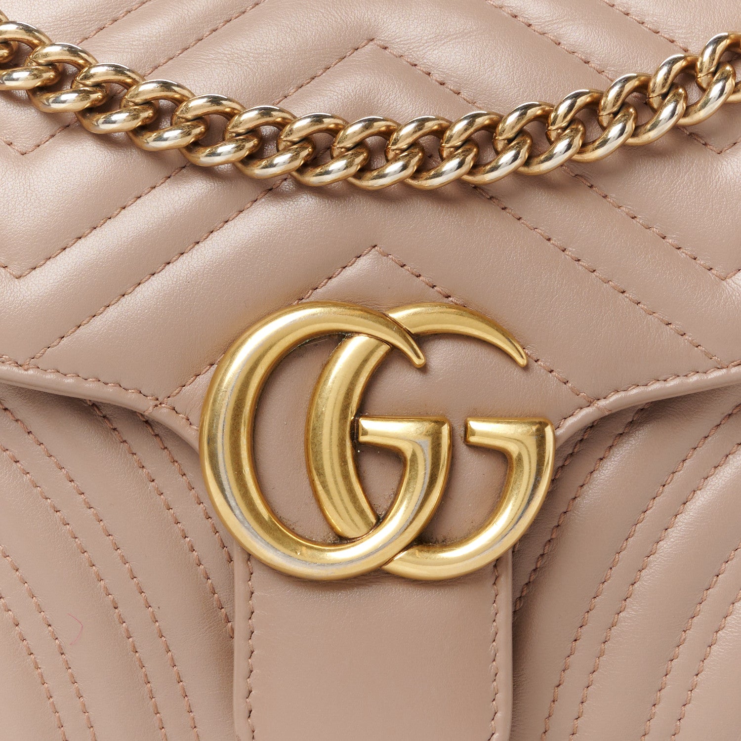 Gucci Calfskin Matelasse Small GG Marmont Shoulder Bag Porcelain Rose 9 of 17
