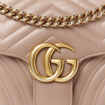 Gucci Calfskin Matelasse Small GG Marmont Shoulder Bag Porcelain Rose 9 of 17
