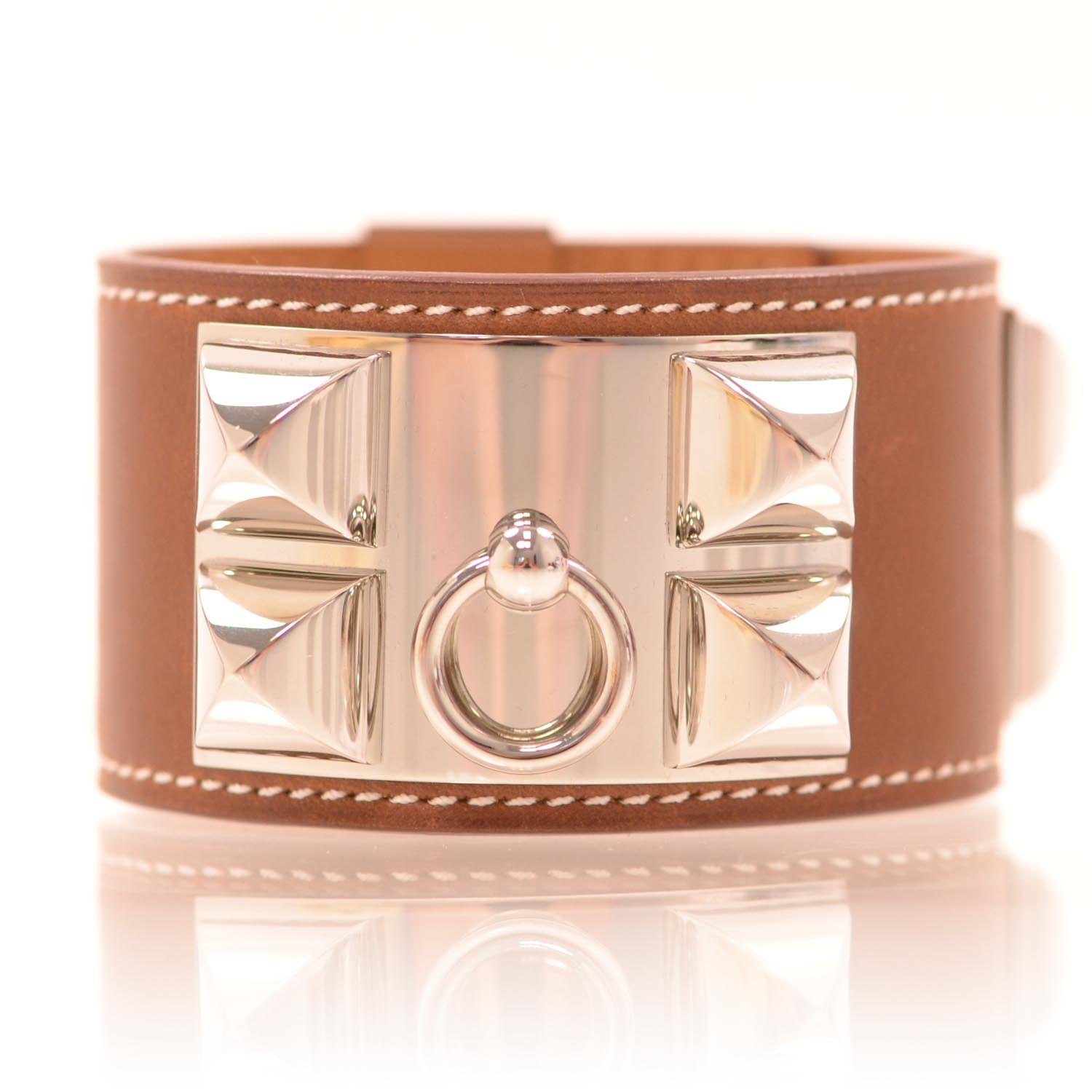 Hermes Barenia Collier de Chien CDC Bracelet Fauve 1 of 8