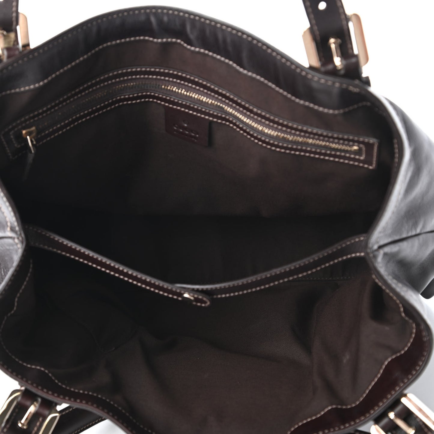 Calfskin Medium Britt Tote Dark Brown