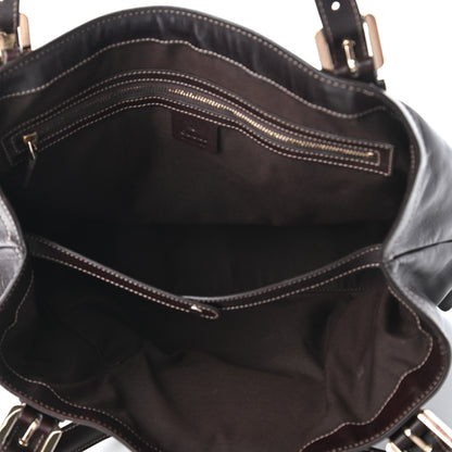 Gucci Calfskin Medium Britt Tote Dark Brown 5 of 11