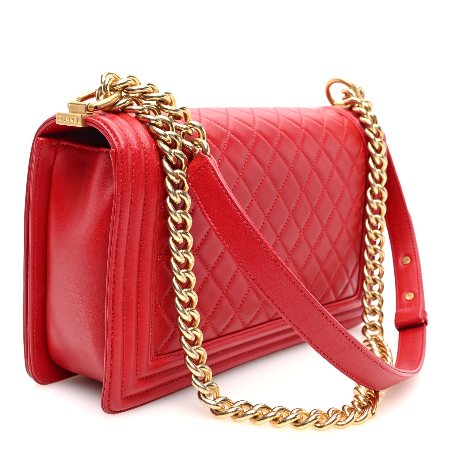 Chanel Lambskin Quilted New Medium Boy Flap Red 3 of 10