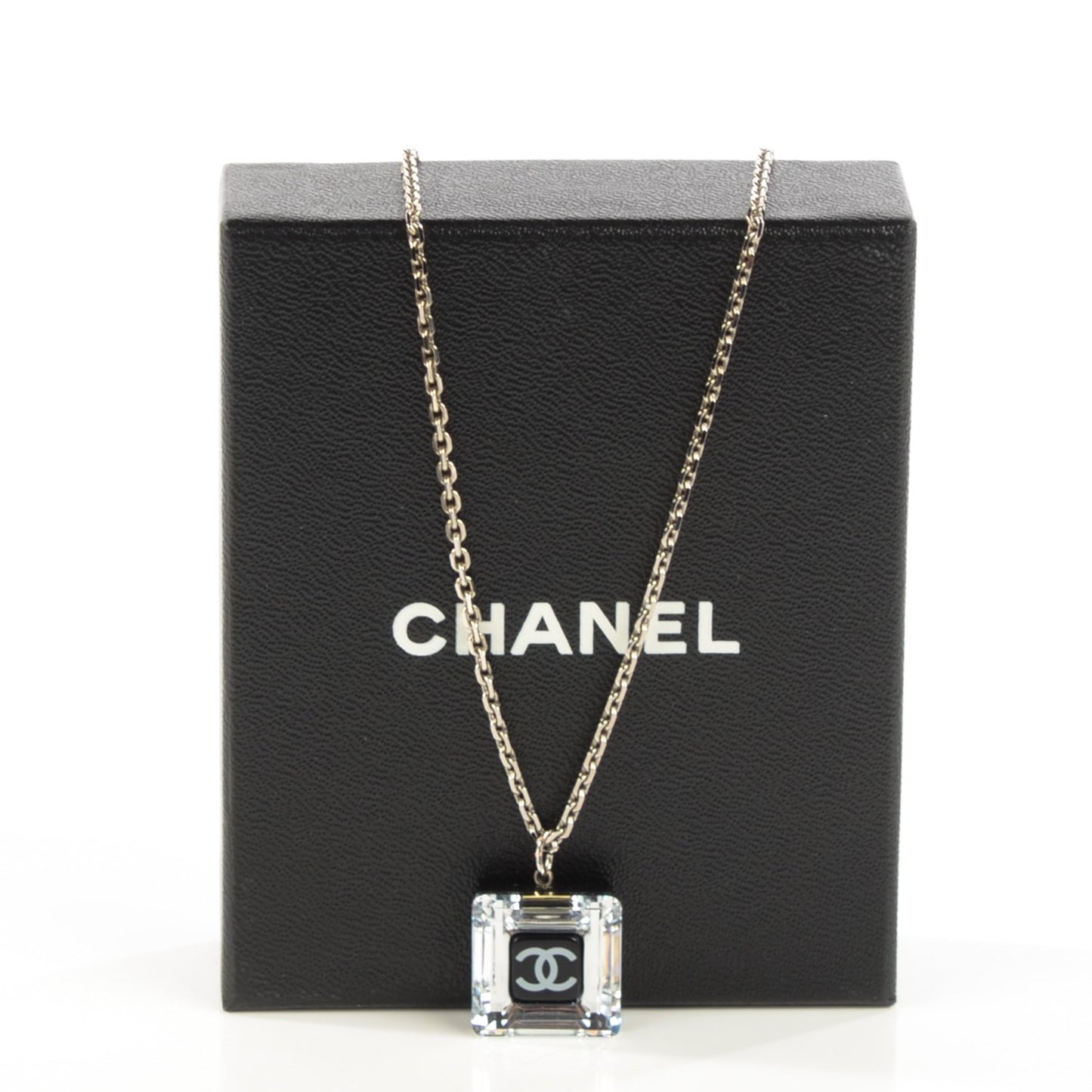 Crystal CC Square Charm Necklace