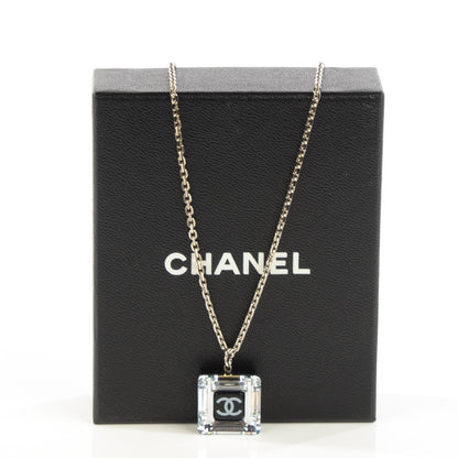 Chanel Crystal CC Square Charm Necklace 7 of 7