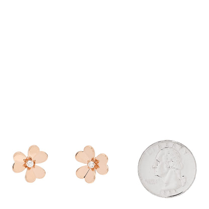 Van Cleef & Arpels 18K Rose Gold Diamond Small Frivole Earrings 2 of 6