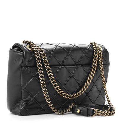 Chanel Calfskin Diamond Debossed Medium Cosmos Flap Black 2 of 8