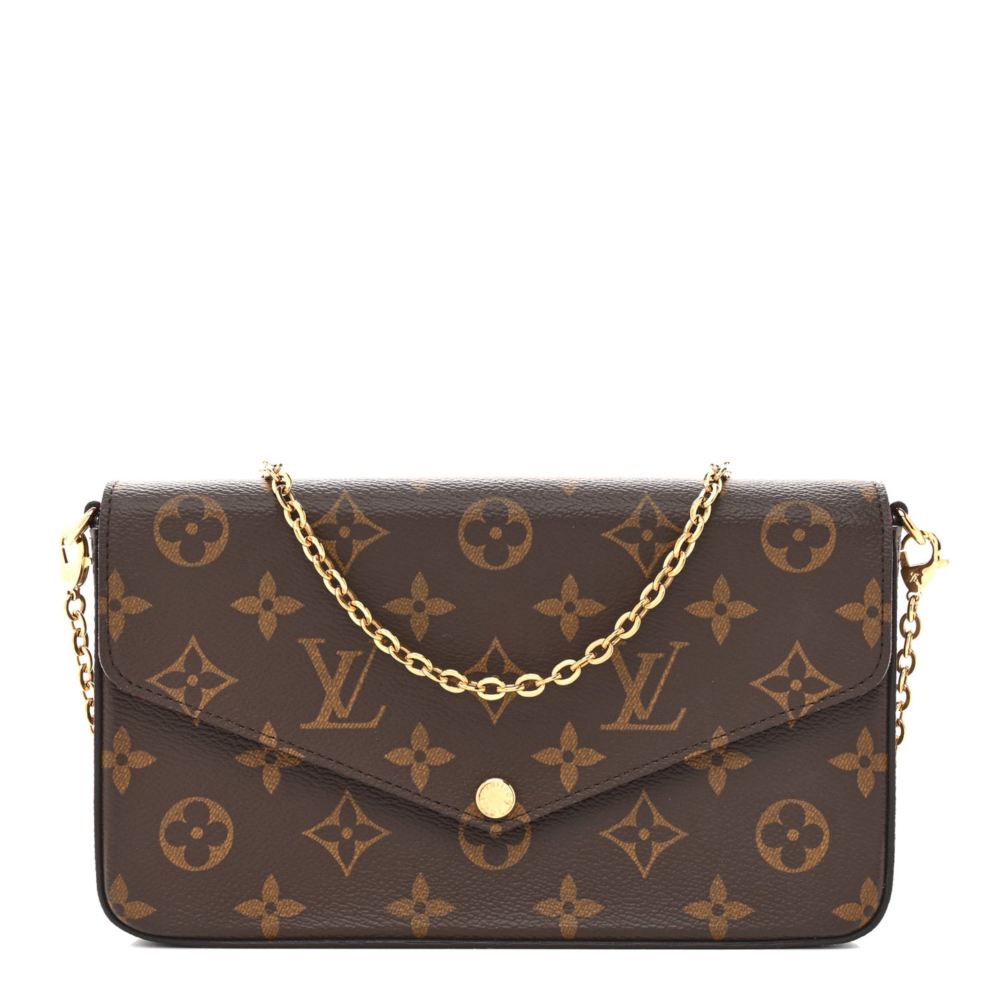 Monogram Pochette Felicie Chain Wallet Fuchsia