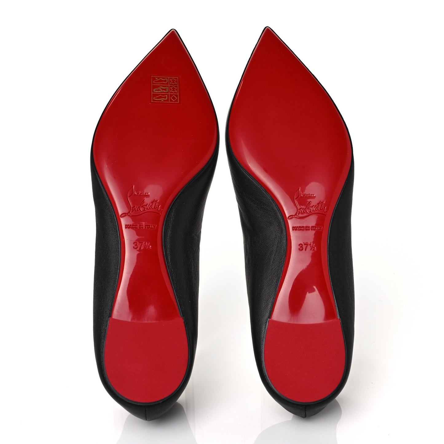 Shiny Nappa Ballalla Flats 37.5 Black