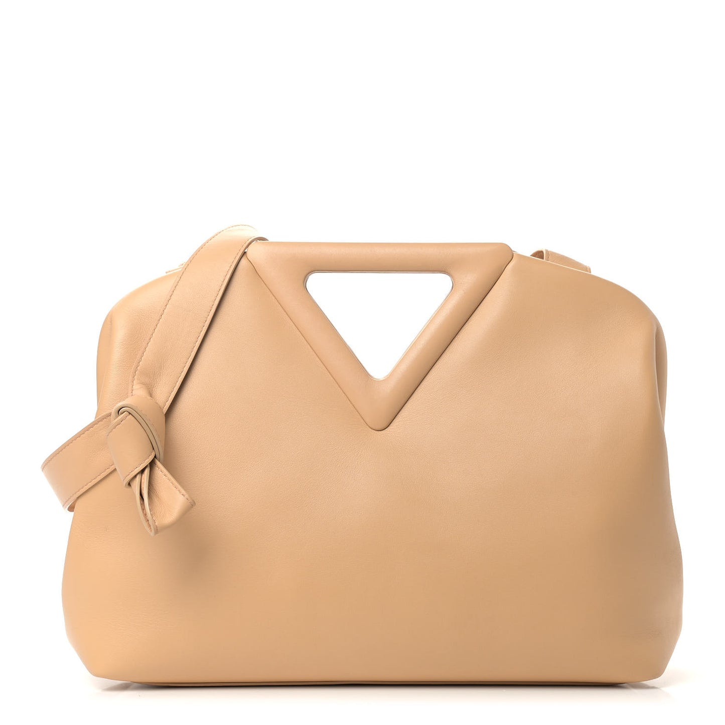 Calfskin Medium The Point Triangle Bag Almond