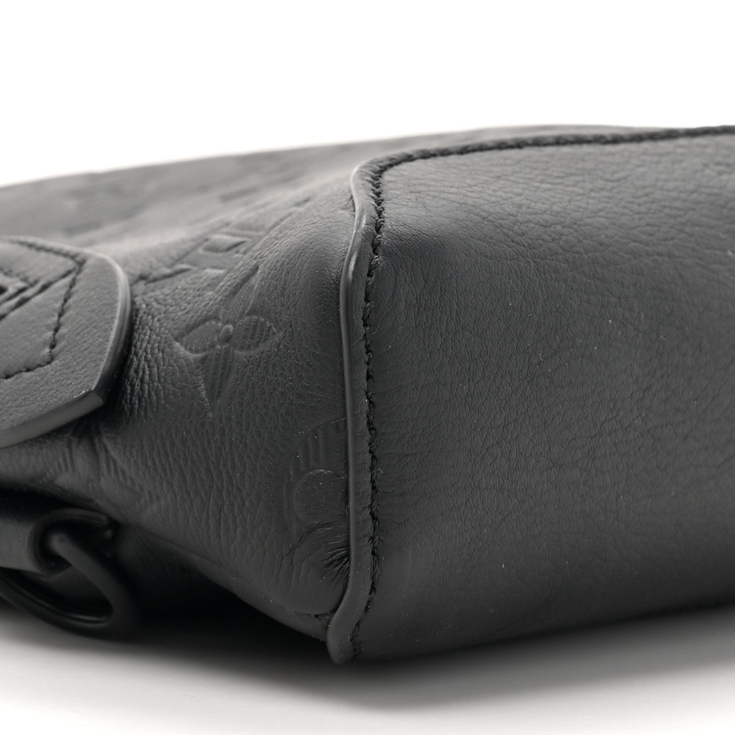 Calfskin Shadow Monogram Duo Slingbag Black