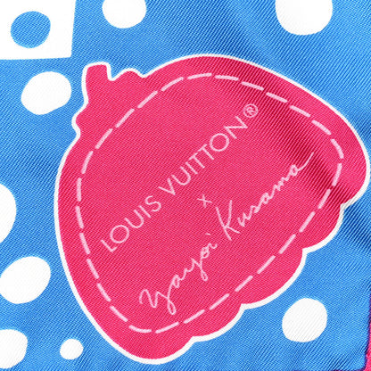 Louis Vuitton LV x YK Silk Monogram Dots Scarf 45 Blue Fuchsia 3 of 3