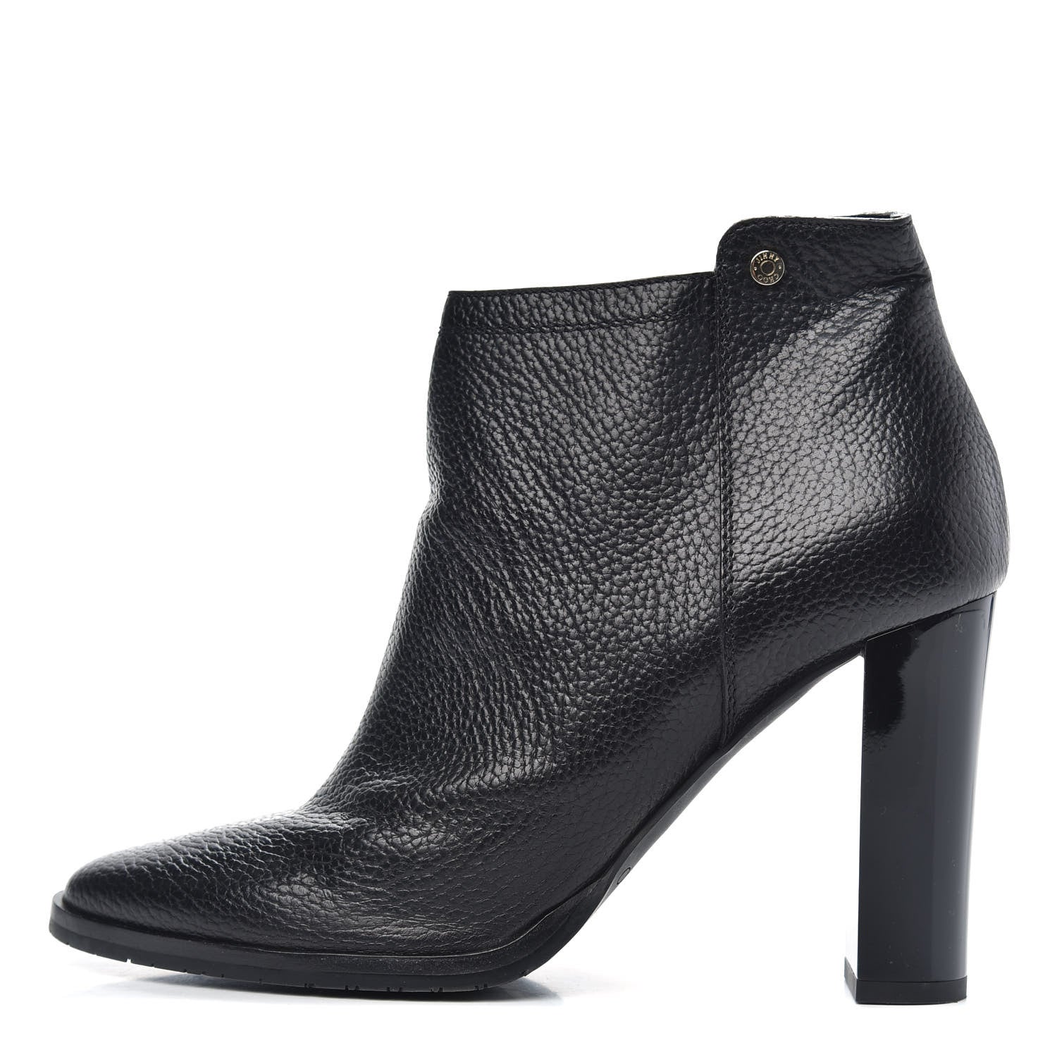 Jimmy Choo Grainy Calfskin Ankle Boots 38.5 Black 1 of 8