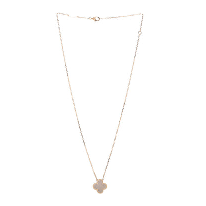 Van Cleef & Arpels 18K Yellow Gold Mother of Pearl Vintage Alhambra Pendant Necklace 3 of 6