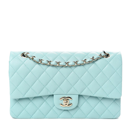 Chanel Caviar Quilted Medium Double Flap Light Blue 1 of 10