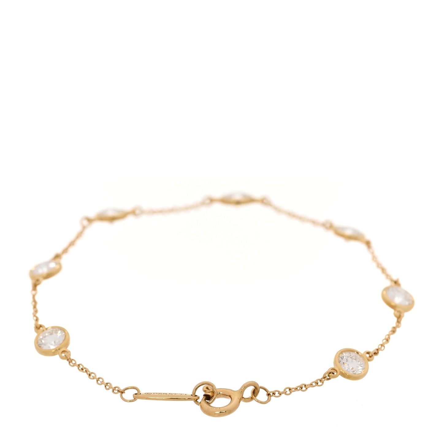 18K Yellow Gold Diamond 1.50ctw Elsa Peretti Diamonds by the Yard Station Bracelet