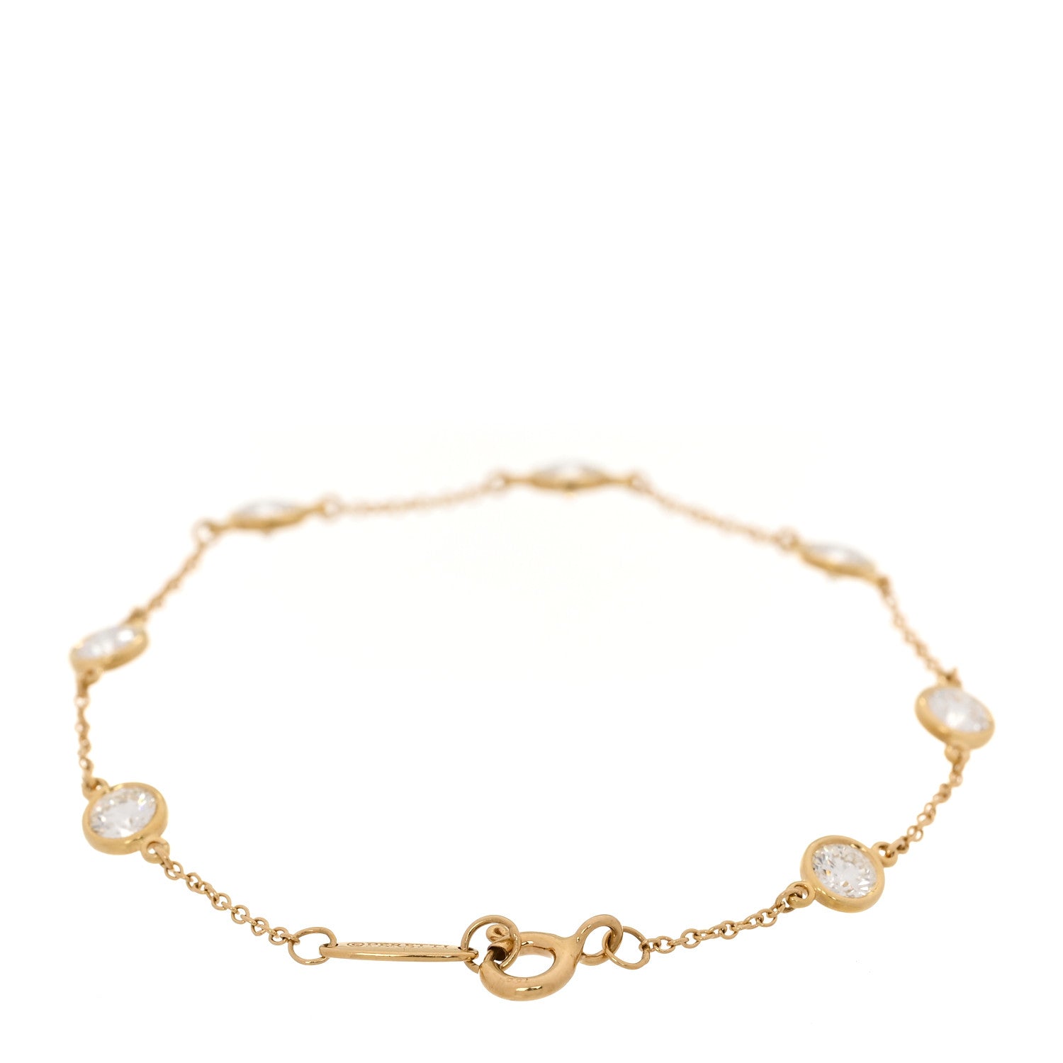 Tiffany 18K Yellow Gold Diamond 1.50ctw Elsa Peretti Diamonds by the Yard Station Bracelet 2 of 6