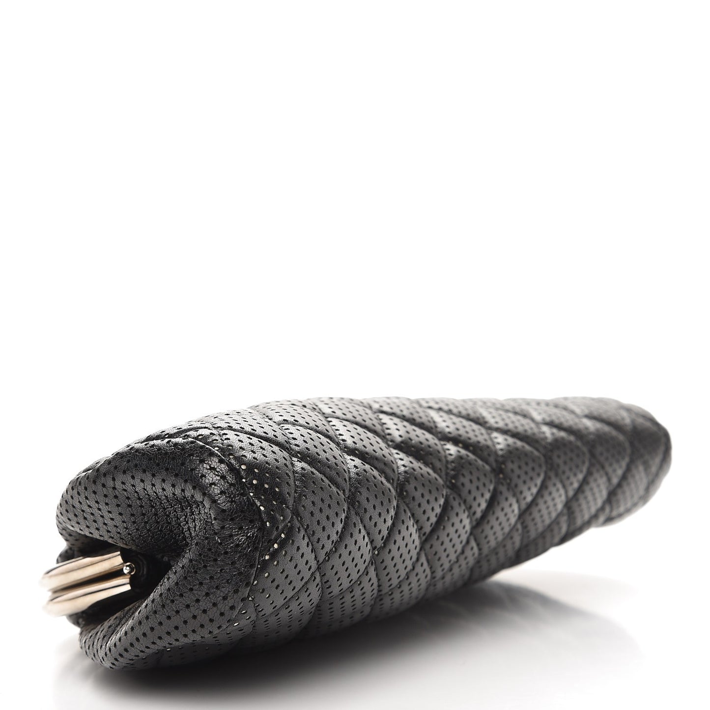 Lambskin Perforated Timeless Clutch Black