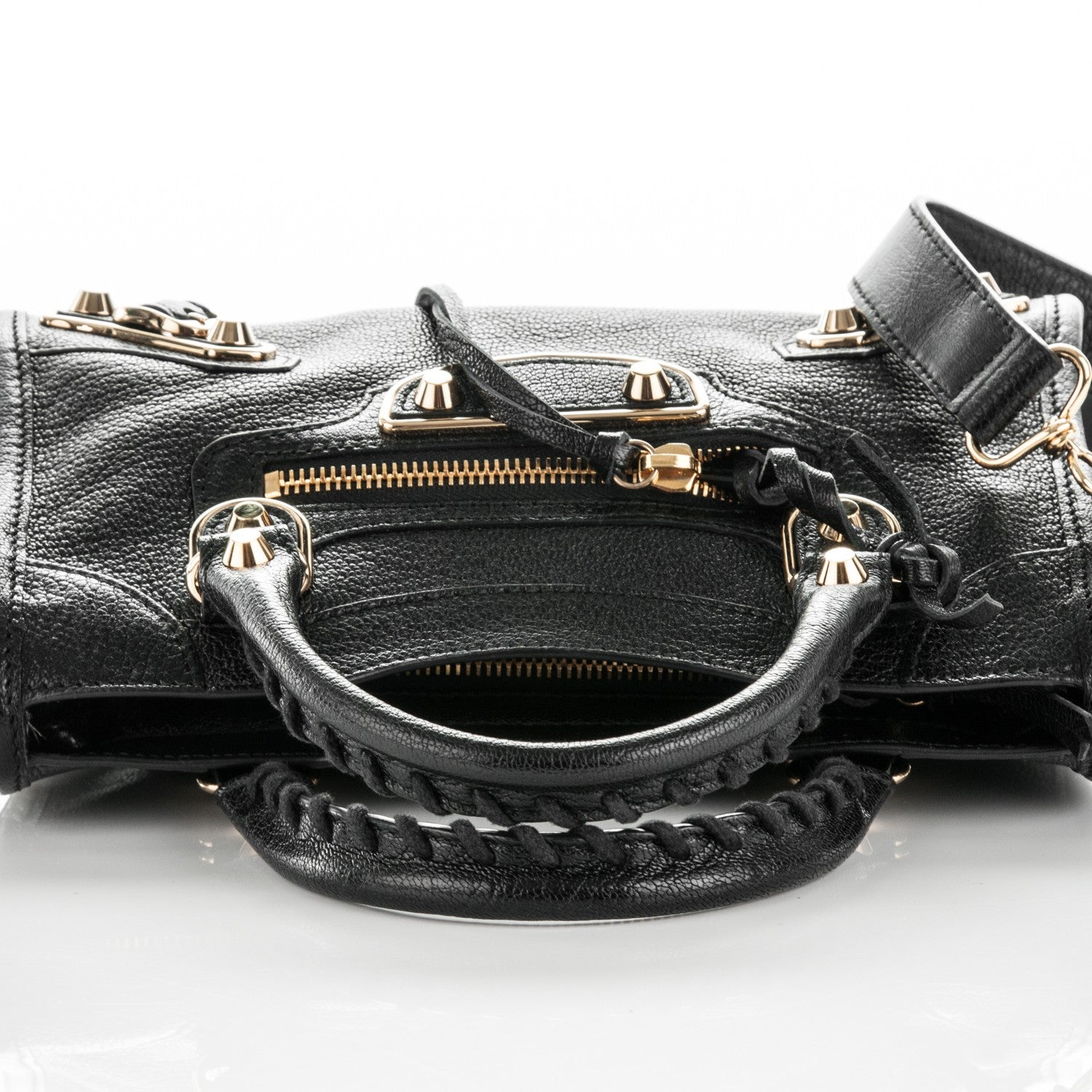 Balenciaga Chevre Gold Metallic Edge Hardware Mini City Black 6 of 9