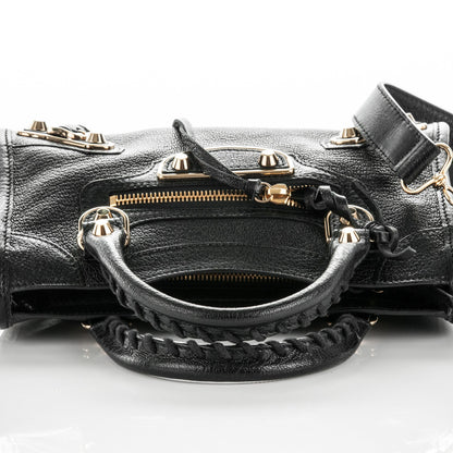 Balenciaga Chevre Gold Metallic Edge Hardware Mini City Black 6 of 9