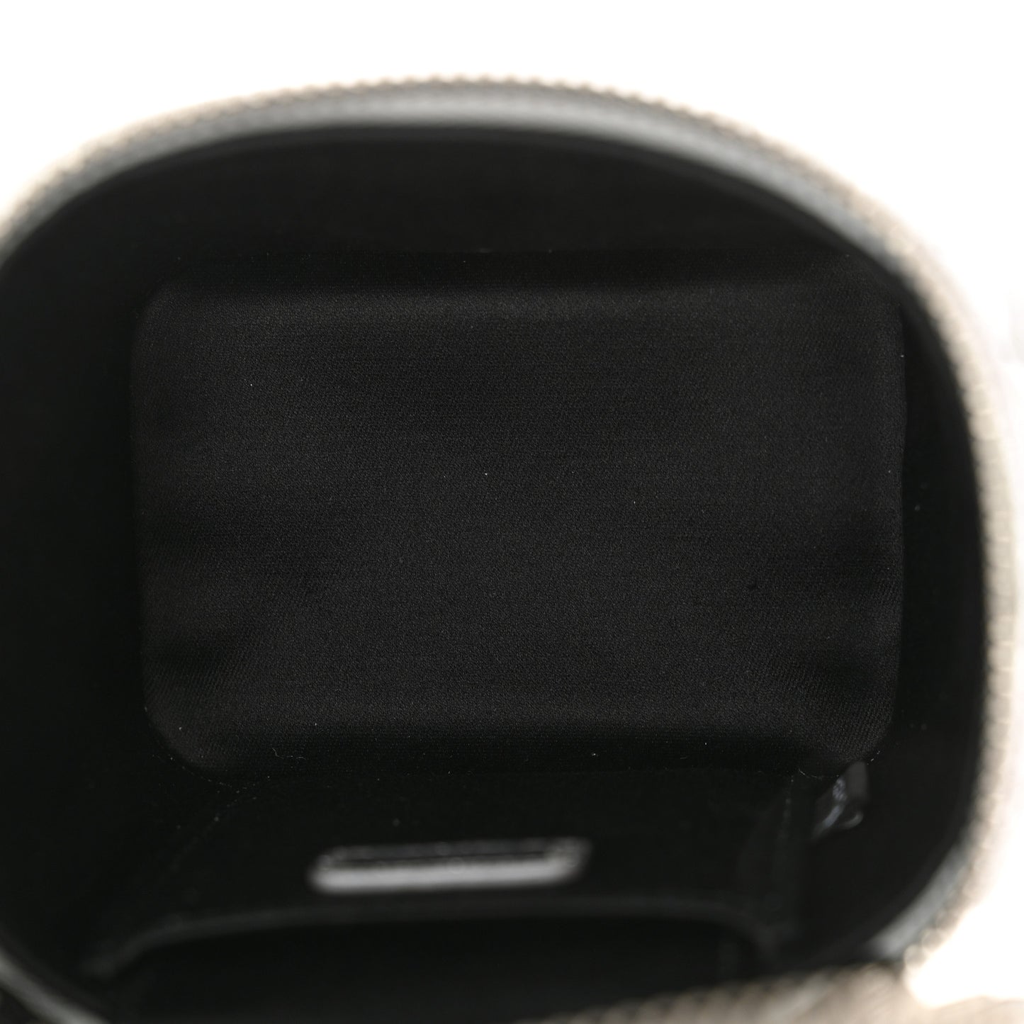 Metallic  Nappa Matelasse Micro Vanity Case Silver