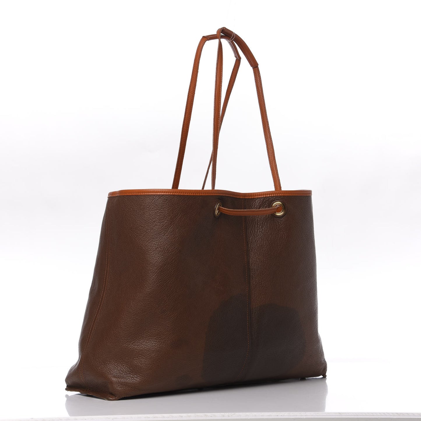 Calfskin Medium Neo Double Reversible Tote Orange Brown