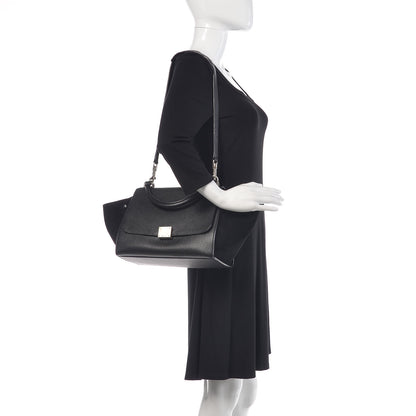 Celine Drummed Calfskin Suede Small Trapeze Black 2 of 13
