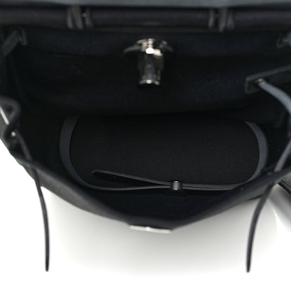 Hermes Military Toile Vache Hunter Herbag a Dos Zip Retourne Backpack Black 6 of 10