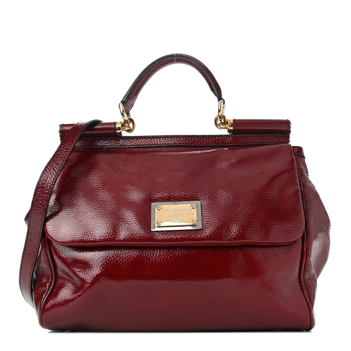 Patent Large Miss Sicily Satchel Red