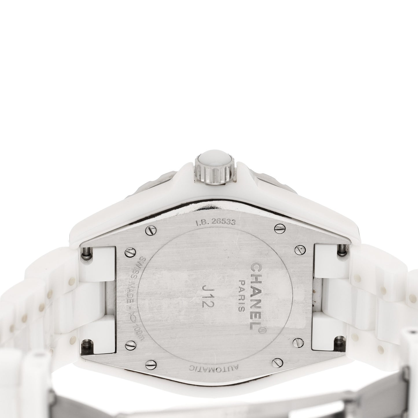 Stainless Steel Ceramic Diamond Pave Bezel 42mm J12 Automatic Watch White