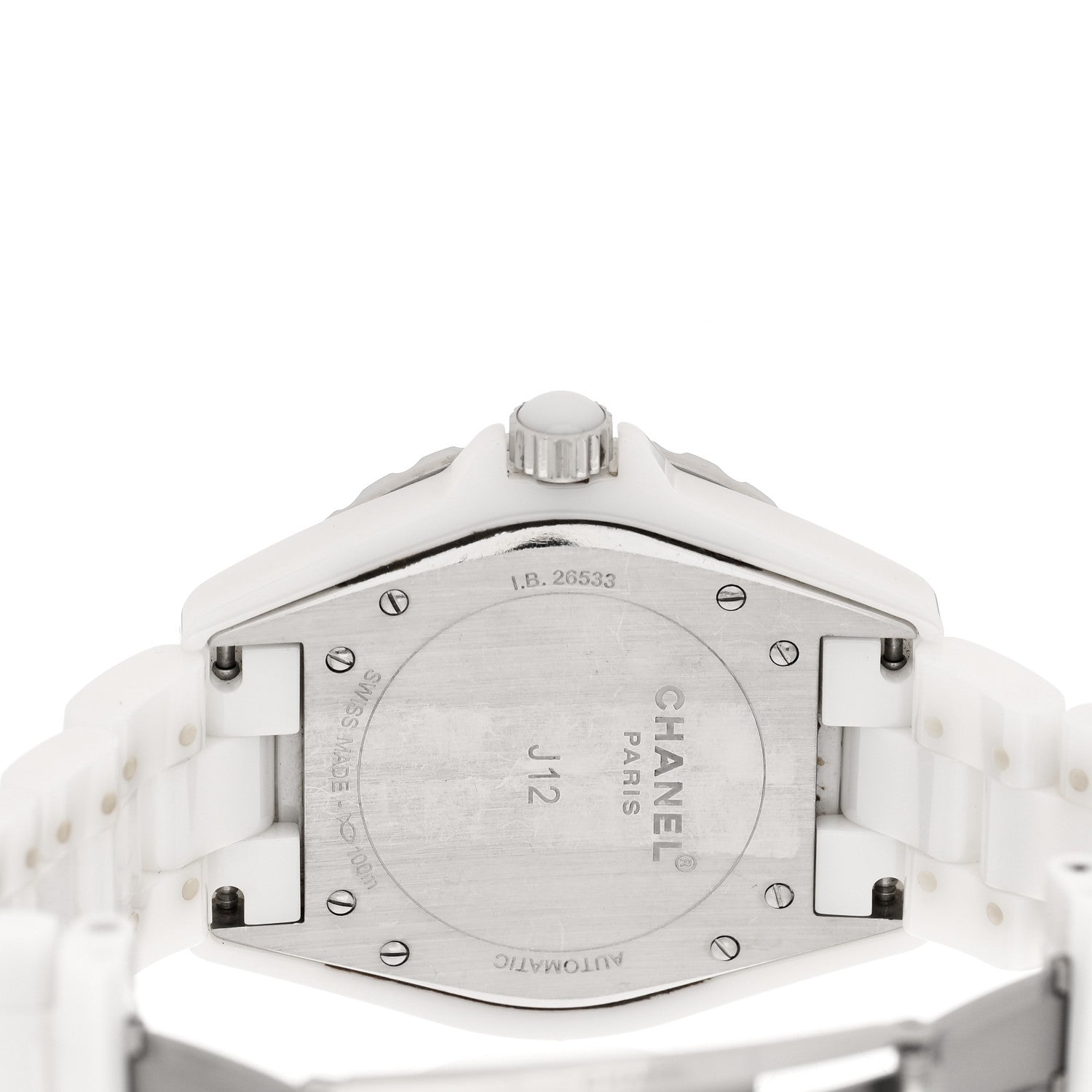 Chanel Stainless Steel Ceramic Diamond Pave Bezel 42mm J12 Automatic Watch White 4 of 4