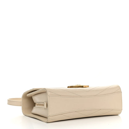Chanel Calfskin Chevron Quilted Medal Flap Beige 3 of 12