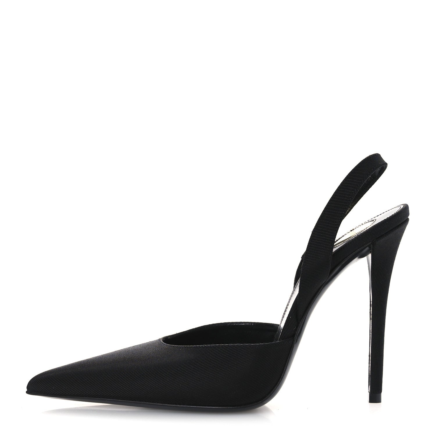Saint Laurent Grosgrain Penelope Slingback Pump 37.5 Black 1 of 12