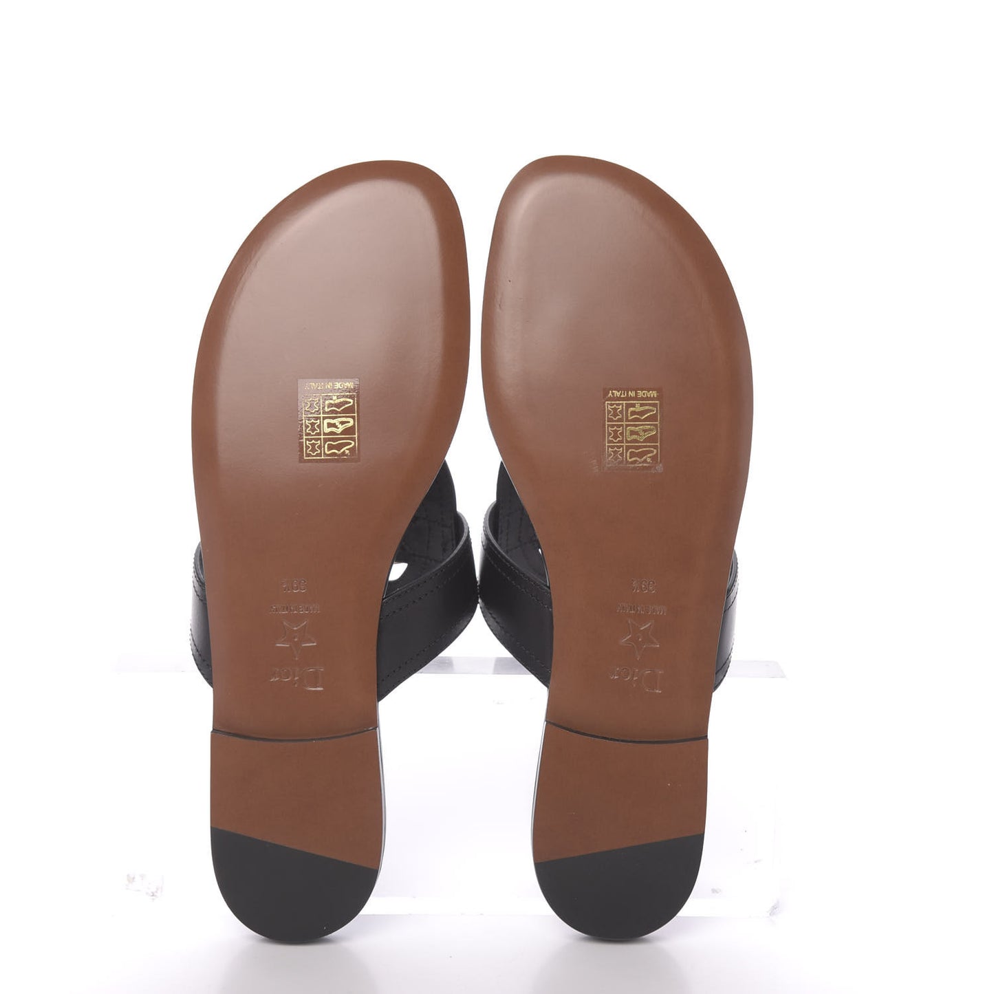 Calfskin 30 Montaigne Thong Sandals 39.5 Black